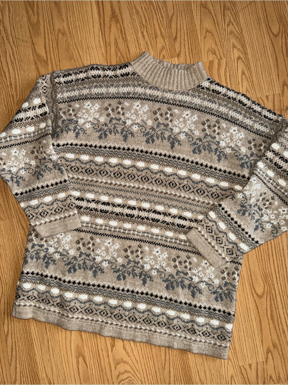 Vintage Bugle Boy For Her Fair Isle Sweater Made in USA Women Large Cottagecore
